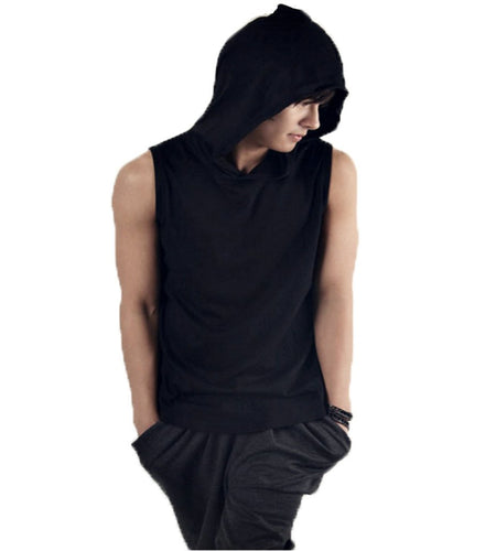 Mens Ninja Sleeveless Hooded T Shirt