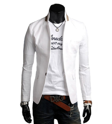 Mens Stand Collar Casual Blazer