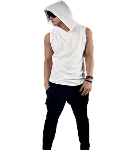 Mens Ninja Sleeveless Hooded T Shirt