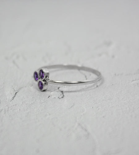 Amethyst Cluster Sterling Silver Ring